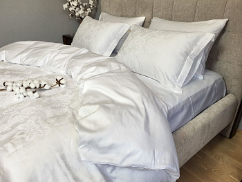 Сатин JACQUARD, TIARA WHITE (Двоспальний)