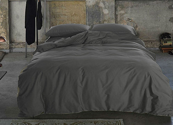 Сатин однотонний DARK GREY, №240 (Двоспальний)