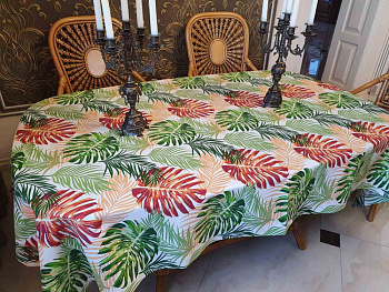 Скатертина Пальма мікс, овальна (Овал 160/350 см)