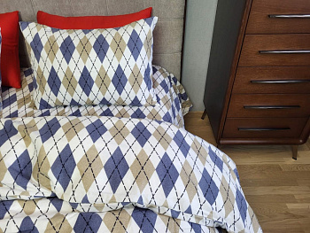 Ромб синій, Turkish flannel (Полуторний)