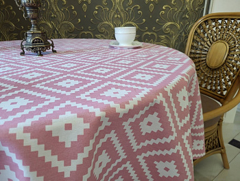 Скатертина Тибет рожевий (140/180 см)