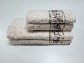 Рушники махрові BOTANIC, св. лосось (Набір (Баня+Лице))