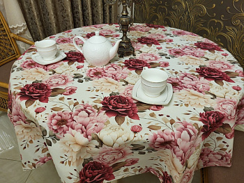 Скатертина Півонія, кругла (Діаметр 170см)