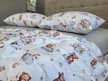 Ведмежа/св. сірий, Turkish flannel підк. двостор. (Полуторний)