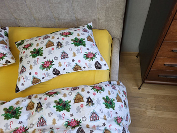 Солодкі хатинки/жовтий, Turkish flannel підк. двостор. (Полут. на рез.)