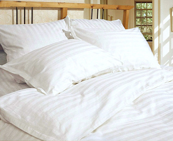 Сатин Stripe PREMIUM, WHITE 2/2см (Євро на рез.)