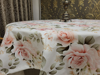 Скатертина Чайна троянда, овал (Овал 160/260 см)