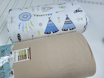 Вігвам/беж, Turkish flannel (Полуторний)