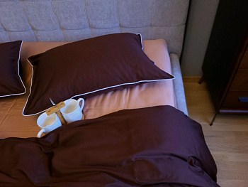 Сатин однотонний №154+№165, з кантом (Двосп. на рез.)