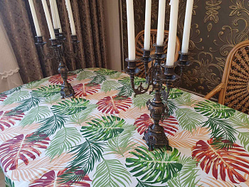 Скатертина Пальма мікс, кругла (Діаметр 170см)