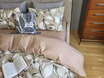 Віола беж, cotton (Двоспальний)