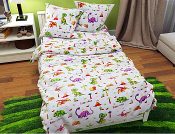 Динозаврики, бязь (Полуторний)