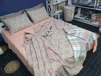 Етно оранж, ранфорс Двостор. 50/70 нав. (Двоспальний)