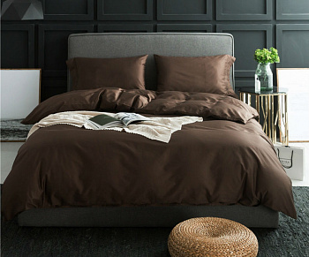 Сатин однотонний DARK CHOCOLATE, №154 (Євро)