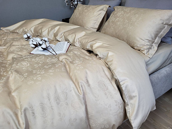 Сатин JACQUARD, ROSE BEIGE (Євро на рез.)