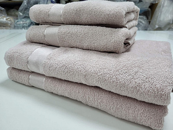 Рушник махровий, Пудрово-бежевий 400гр/м2 (Баня 70/140см)