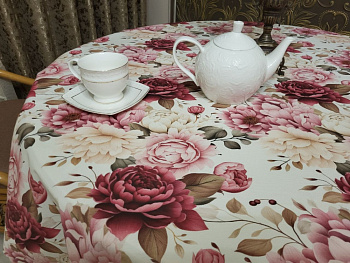 Скатертина Півонія, овал (Овал 160/300 см)