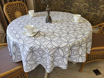 Скатертина Софія сірий, кругла (Діаметр 170см)