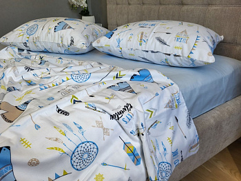 Вігвам/блакитний, Turkish flannel (Дитячий на рез.)