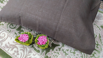 Нав. - 1 шт.  Темний шоколад, льон 100% (Набір 70*70см)