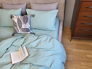 Cyan, Washed Cotton W1291 (Полуторний)