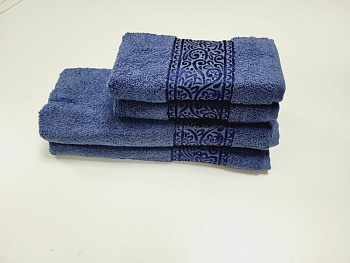 Рушники махрові LUISA, синій (Набір (Баня+Лице))
