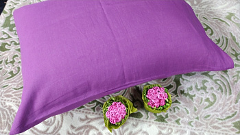 Нав. - 1 шт.  Сливовий, льон 100% (Набір 50*70см)