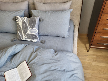 Slate Gray, Washed Cotton W1011 (Полуторний)