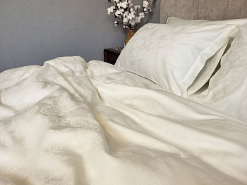 Сатин JACQUARD, PAISLEY IVORY (Полуторний)