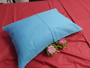 Нав.- 1 шт.  Блакитний, льон 100% (Набір 70*70см)