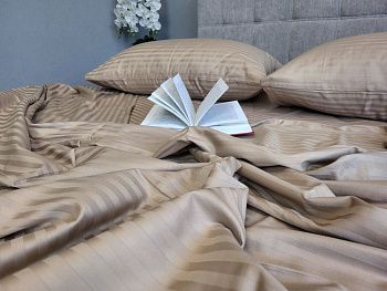 Stripe LUX BEIGE TONE 1/1см (Двоспальний)