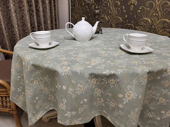 Скатертина Арія оливка, кругла (Діаметр 120см)